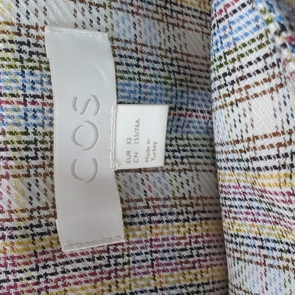 COS, pastel checked/plaid wool blend dress . Euro Sz 32 /US 2 - Picture 5 of 11